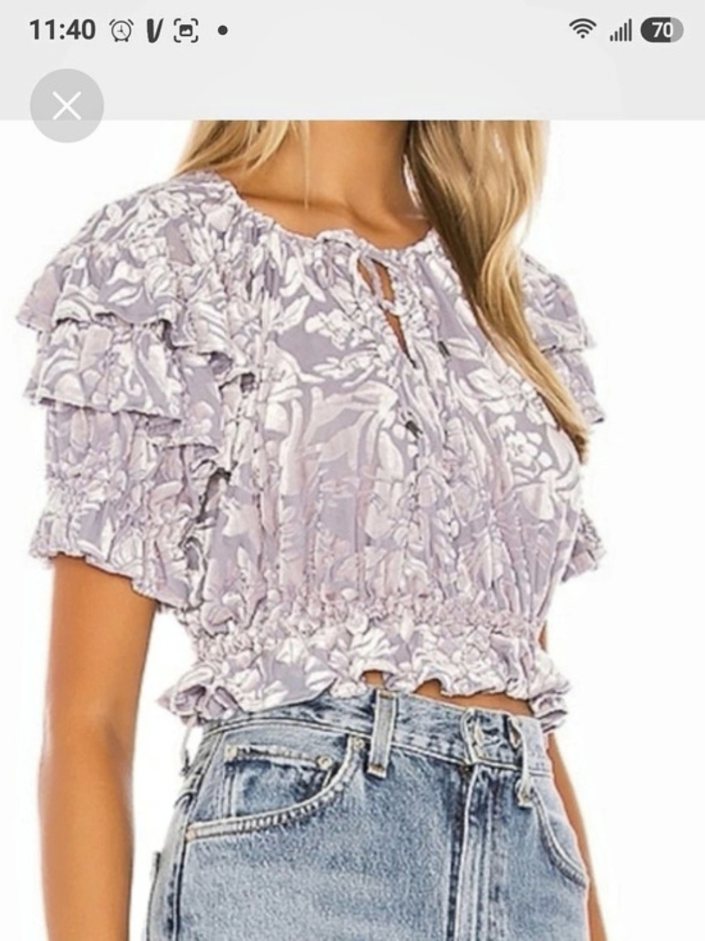 Free People Velveteen Dreams Burnout Crop